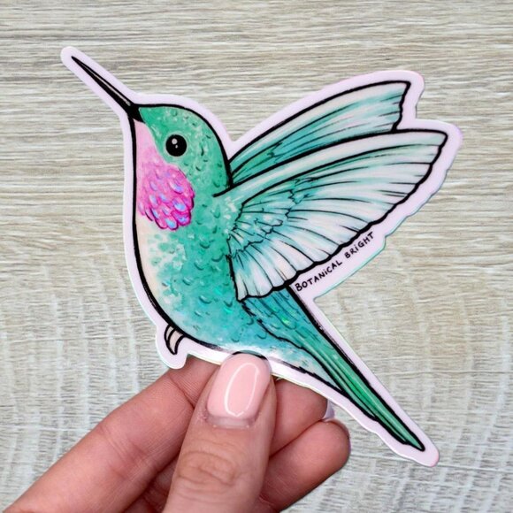 Hummingbird‎ Sticker - Waterproof Vinyl Decal - Holographic Details - 3 for $15 - Picture 5 of 7